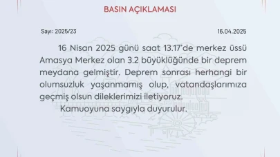 Amasya Valiliği’nden 3.2 depremle ilgili açıklama: "Bir olumsuzluk yok"