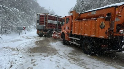 Doğalgaz tüpleri yüklü tır kaydı, yol ulaşıma kapandı
