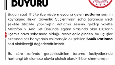 Taşova’da duyulan patlama sesi korkuttu