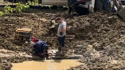 Ana isale hattı patladı, 6 köy 2 gün susuz kaldı