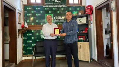 Amasya Denetimli Serbestlik Müdürü Bekir Türkmen’den Yeşilay’a Veda Ziyareti