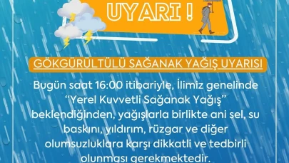 Amasya’da Kuvvetli Sağanak ve Fırtına Uyarısı