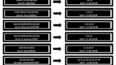 Suluova Devlet Hastanesi’nde Ekim Ayı Mesai Dışı Hizmetleri