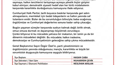 CHP Merzifon’dan Demokrasi Mesajı