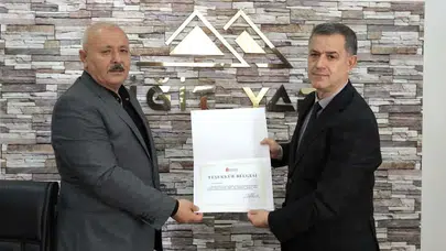 Vergi Dairesi’nden Yiğit İnşaat’a Teşekkür Belgesi