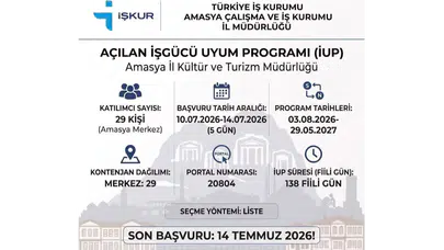 İŞKUR'dan Amasya'ya İş Müjdesi