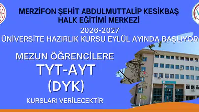 Merzifon'da Üniversite Adaylarına Müjde: DYK Kurs Kayıtları Başladı