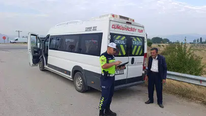 Gümüşhacıköy’de Okul Servislerine Sıkı Denetim