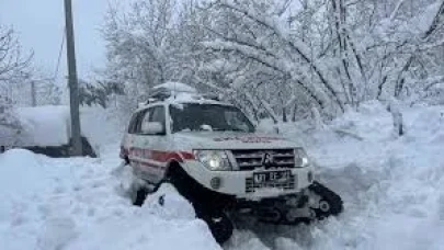 Paletli ambulans 60 santim kara girdi, yaşlı hastaya ulaştı