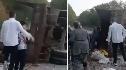Traktör Römorku Devrildi: 11 Yaralı!