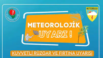 Amasya İçin Sarı Kodlu Uyarı!