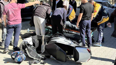 Motosiklet Otomobile Çarptı