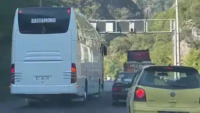 Otobüsün Tehlikeli Sollaması Kamerada!