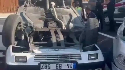 Korkutan Kaza: Otomobil Takla Atıp Ters Döndü, 5 Yaralı
