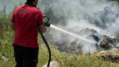 Boş Arazide Saman Yangını Paniği!