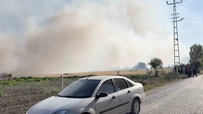 Çorum’da tarlada yangın çıktı
