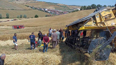 Devrilen Biçerdöverin Operatörü Yaralandı