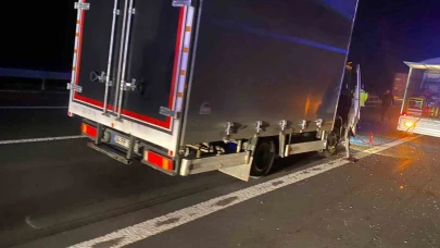 TEM’de kamyonla çarpışan kamyonet sürücüsü araçta sıkışarak yaralandı