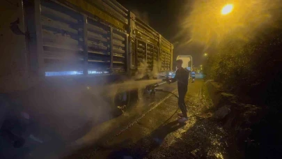 Tırın lastikleri alev aldı, zincirleme kaza yaşandı