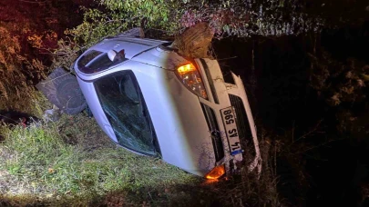 Otomobil takla attı: Yaralı sürücü ehliyetsiz çıktı