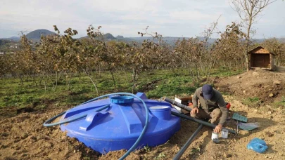 Fındık bahçelerine kuraklık tehlikesine karşı damlama sistemi