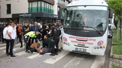 Halk otobüsünün çarptığı yaya yaralandı