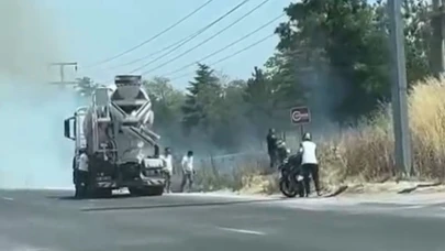 Yol kenarına atılan sigara izmariti, kuru otları yaktı