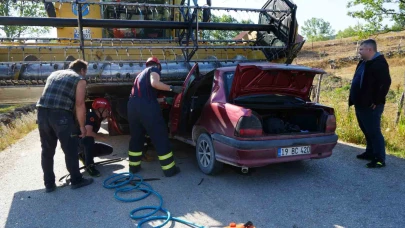 Otomobil biçerdöverin altında kaldı: 1 ölü