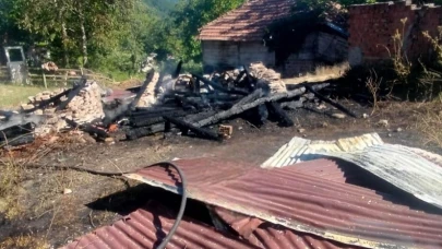 Çıkan yangında iki ahşap ambar küle döndü