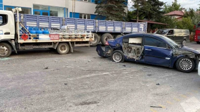 Facianın eşiğinden dönüldü: Tüp yüklü kamyon kazaya karıştı