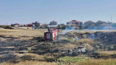 Çorum’da hastane yakınında çıkan yangın örtü yangını korkuttu