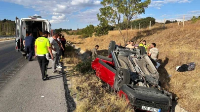Çorum’da otomobil takla attı: 2 yaralı