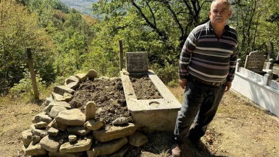 Mezarı kazıp tahtaları kıran ayı cenazeye ulaşamadan kaçtı