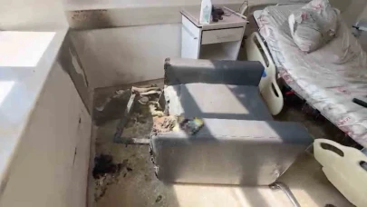 Sigaranın çıkardığı yangın hastaneyi küle çeviriyordu