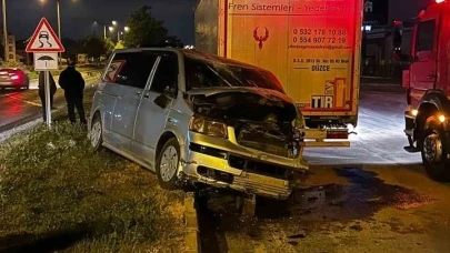 Ters istikamete giren araç ağaçlara çarparak durabildi: 1 yaralı