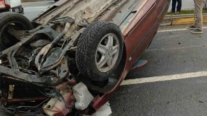 Kontrolden çıkan otomobil takla attı: 1 yaralı