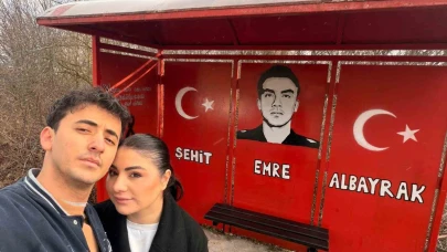Anlamlı çalışma: Şehidin ismi durağa kazındı