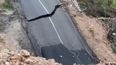 Heyelan nedeniyle yol ulaşıma kapandı