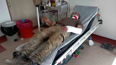 Otomobiliyle tarlaya düşen sürücü yaralandı