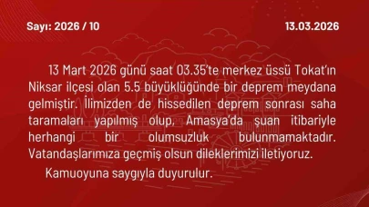 Amasya’da 5.5 Deprem