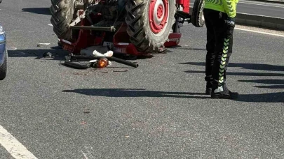 Traktör devrildi: 1 yaralı