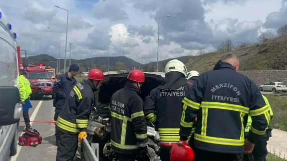 Merzifon Yolunda Tek Taraflı Kaza: 1 Yaralı