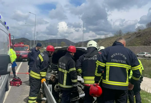 Merzifon Yolunda Tek Taraflı Kaza: 1 Yaralı