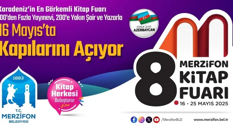 Merzifon 8. Kitap Fuarı 18 Mayıs’ta Yazarlar ve Söyleşilerle Şenlenecek