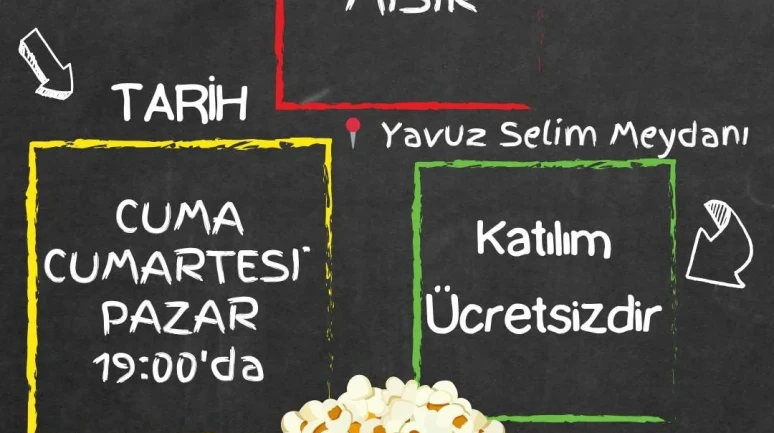 Gezen Sinema Amasya’da Perde Açıyor: Ücretsiz Etkinlikte Patlamış Mısır Keyfi!