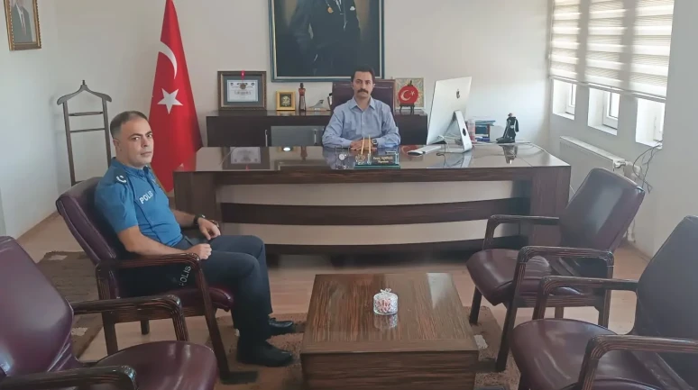 Kaymakam Osman Demirgül, İlçe Emniyet Amiri Onur Yıldırım’ı Kabul Etti