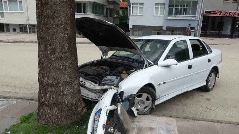 Virajı Alamayan Otomobil Ağaca Çarptı: 1 Yaralı