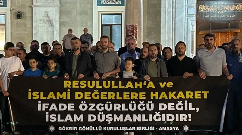 Leman Dergisi ve Gazze'deki Katliam Amasya’da Protesto Edildi