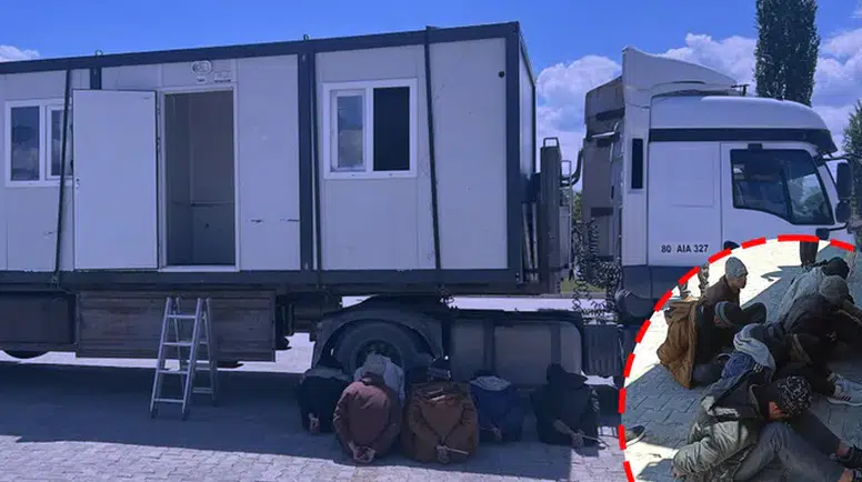 Konteyner yüklü tırda 7 kaçak göçmen yakalandı