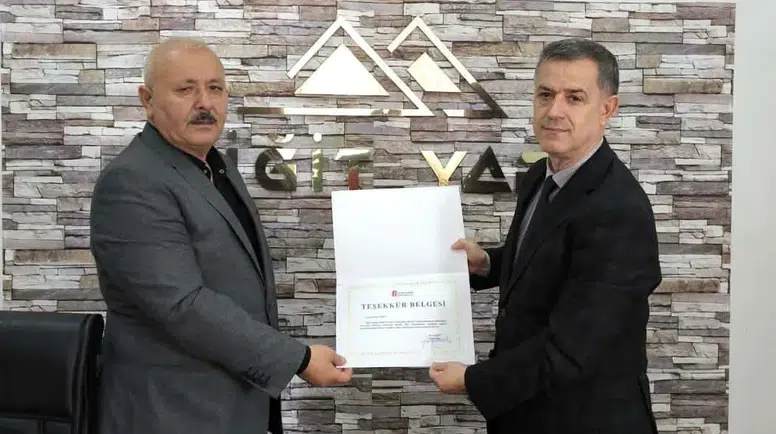 Vergi Dairesi’nden Yiğit İnşaat’a Teşekkür Belgesi